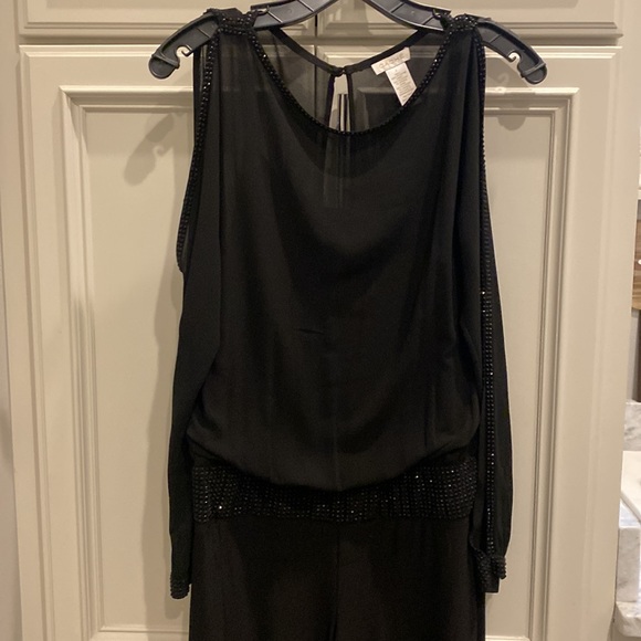 Black Pant One Pc Pant Suit Open Shoulder - Picture 2 of 5